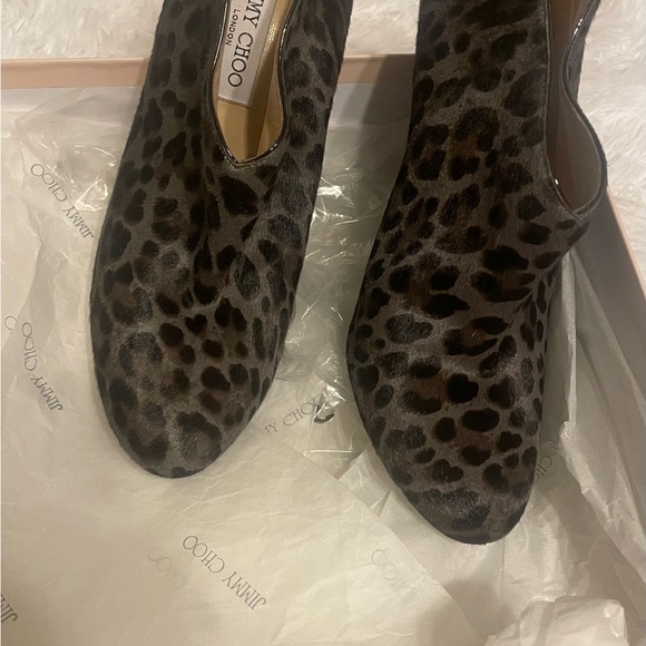Jimmy Choo leopard print pony smoke/black size 39.5 (9.5) - Picture 12 of 16
